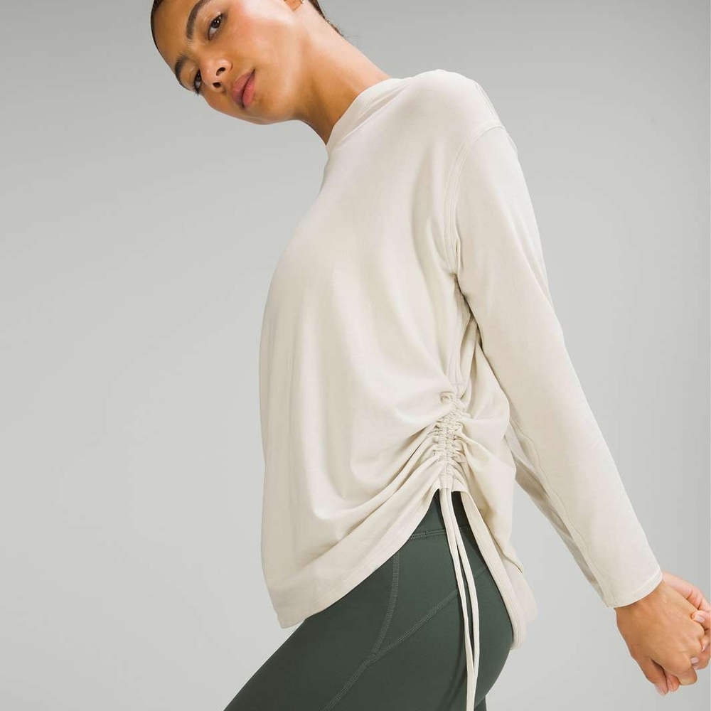 Lululemon Pima Cotton Side Cinch Long Sleeve Top
